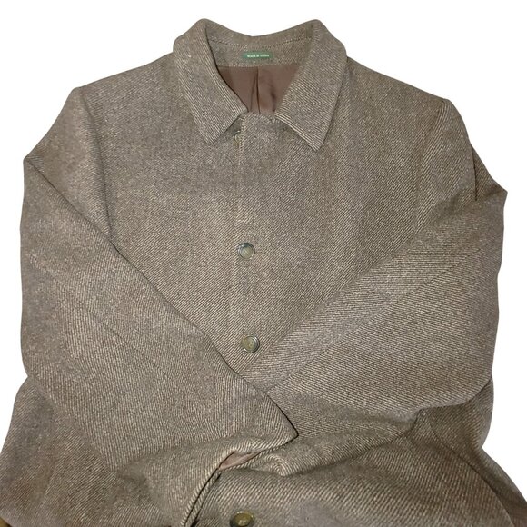 Lauren Ralph Lauren Brown Wool Blend Overcoat With Button Front Lined Interior - Picture 7 of 16